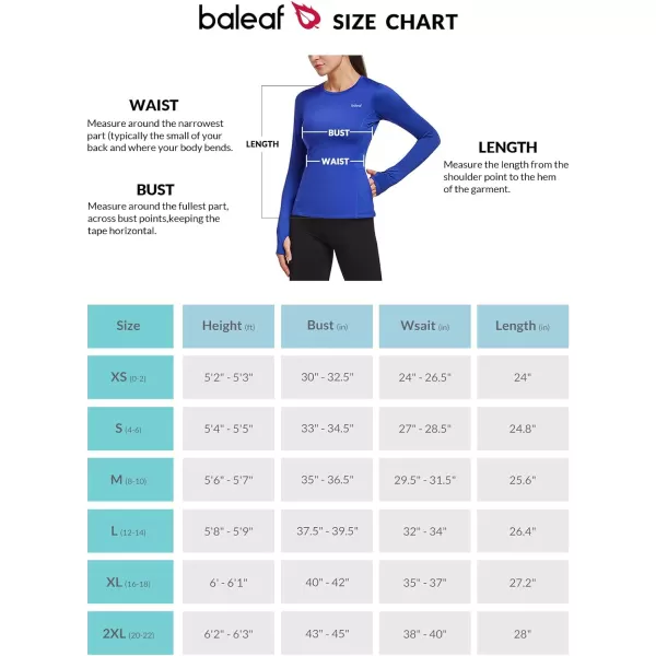 BALEAF Thermal Shirts for Women Long Sleeve Fleece Tops Workout Running Thumbholes Zipper Pocket Cold Weather GearRoyal Blue