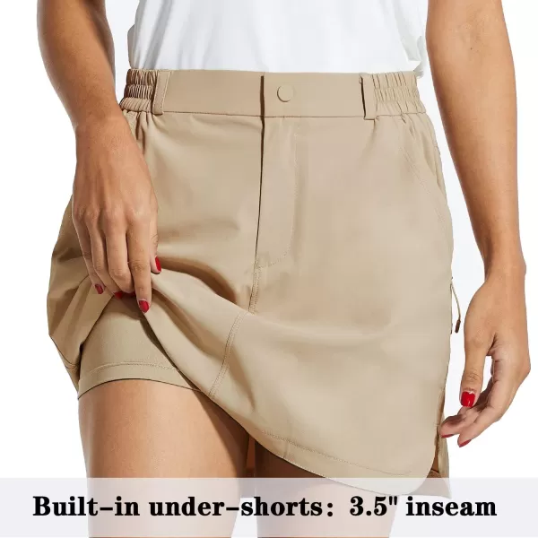 BALEAF Women Golf Skorts 4 Pockets 15 UPF 50 Athletic Skirt Quick Dry Lightweight for TennisHikingEveryday Casual01khaki