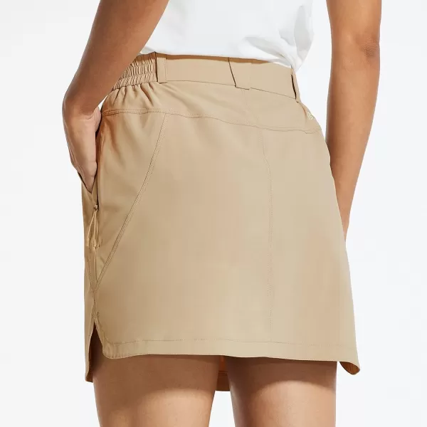 BALEAF Women Golf Skorts 4 Pockets 15 UPF 50 Athletic Skirt Quick Dry Lightweight for TennisHikingEveryday Casual01khaki