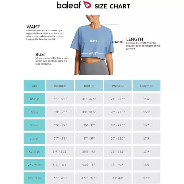 BALEAF Womens   Workout Crop Tops Loose Fit Cute Crewneck Short Sleeve Gym Athletic Casual TShirtsBlue