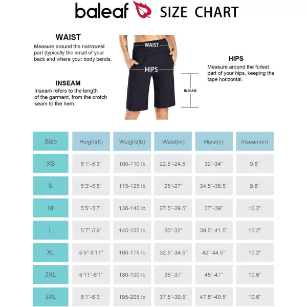 BALEAF Womens 10 Bermuda Shorts Lightweight Athletic Long Shorts Soft Runnning Workout Lounge Shorts with PocketsBlack