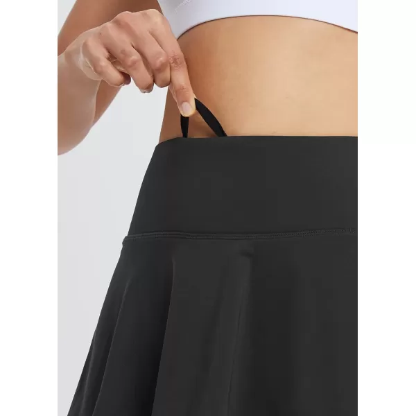 BALEAF Womens 14 Tennis Skirts Golf Skorts with Pockts Pleated Mini Skirt Athletic Workout Liner Shorts Layered RuffleBlack