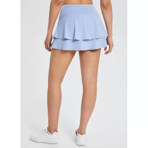 BALEAF Womens 14 Tennis Skirts Golf Skorts with Pockts Pleated Mini Skirt Athletic Workout Liner Shorts Layered RuffleBlue