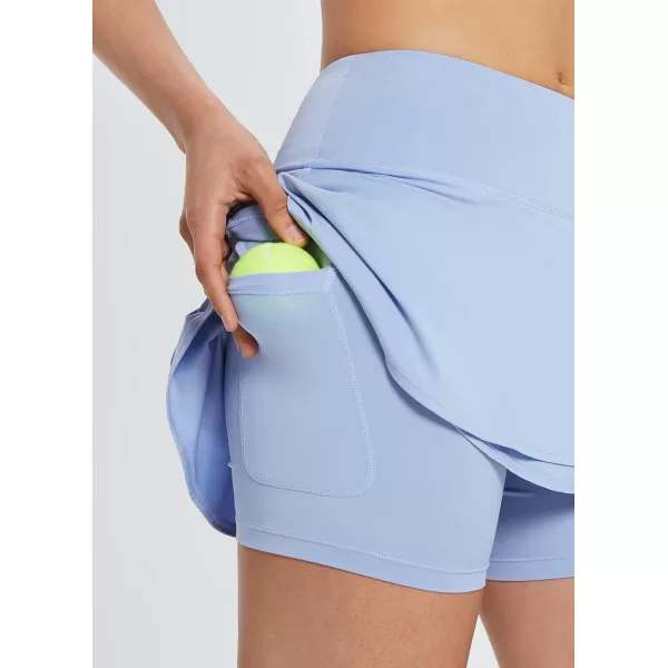 BALEAF Womens 14 Tennis Skirts Golf Skorts with Pockts Pleated Mini Skirt Athletic Workout Liner Shorts Layered RuffleBlue