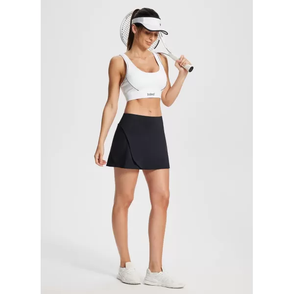 BALEAF Womens 14 Tennis Skirts High Waisted Golf Skorts Skirts Athletic with Shorts PocketsBlack