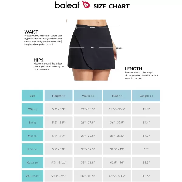 BALEAF Womens 14 Tennis Skirts High Waisted Golf Skorts Skirts Athletic with Shorts PocketsBlack