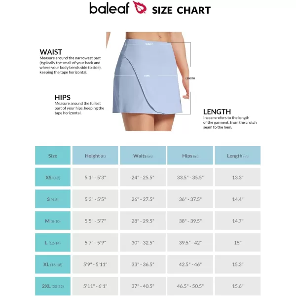 BALEAF Womens 14 Tennis Skirts High Waisted Golf Skorts Skirts Athletic with Shorts PocketsSnow Blue