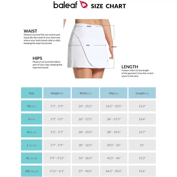 BALEAF Womens 14 Tennis Skirts High Waisted Golf Skorts Skirts Athletic with Shorts PocketsWhite