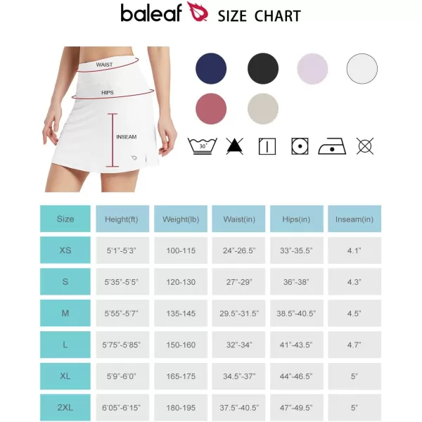 BALEAF Womens 16 Golf Skirts High Waisted Tennis Athletic Running Workout Active Skorts with PocketsLight White