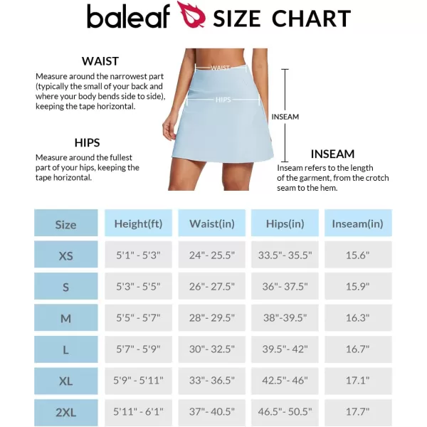 BALEAF Womens 16 Tennis Skirts High Waisted Golf Skorts Skirts with Shorts amp 3 Pockets Athletic Pickleball WorkoutBlue