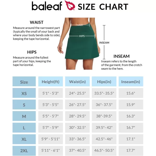 BALEAF Womens 16 Tennis Skirts High Waisted Golf Skorts Skirts with Shorts amp 3 Pockets Athletic Pickleball WorkoutGreen