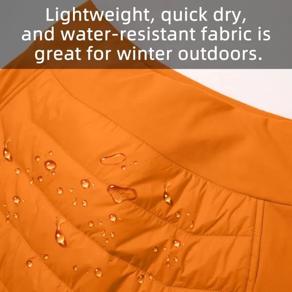 BALEAF Womens 17 Puffer Quilted Skirt Lightweight Insulated Warm Snow Skirts Hiking Running Golf OutdoorsOrange