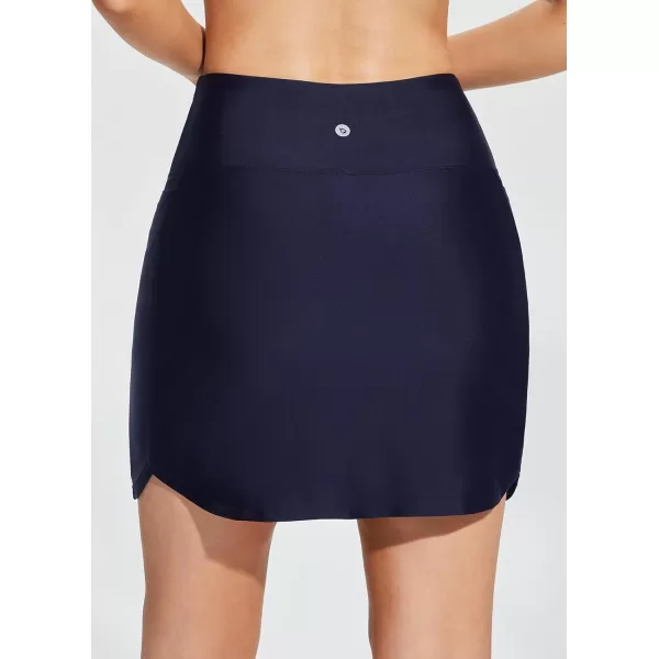 BALEAF Womens 17 Swim Skirt Bottoms High Waisted Modest Bathing Suit Skirt Tummy Control Swim BottomsDark Blue