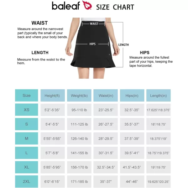 BALEAF Womens 18 Golf Skorts Knee Length Long Skirts Ruffle Hem with Pockets Water Repellent for Athletic CasualBlack