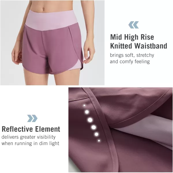 BALEAF Womens 2 in 1 Running Athletic Shorts with Liner Lightweight QuickDry Workout Active Yoga Shorts with PocketsPink