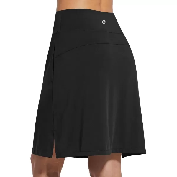 BALEAF Womens 20 Golf Skirts Knee Length Skorts Athletic Modest Long Acitive Casual Pockets UV ProtectionBlack