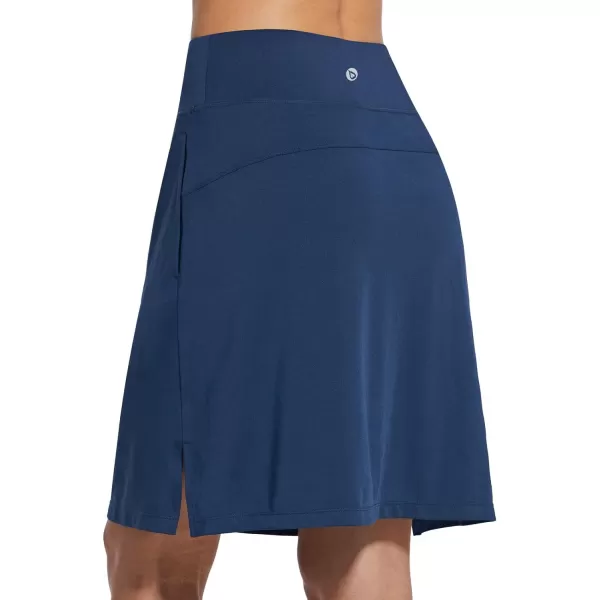 BALEAF Womens 20 Golf Skirts Knee Length Skorts Athletic Modest Long Acitive Casual Pockets UV ProtectionNavy