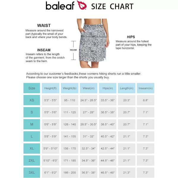 BALEAF Womens 20 Golf Skirts Knee Length Skorts Athletic Modest Long Acitive Casual Pockets UV ProtectionWhite Leopard