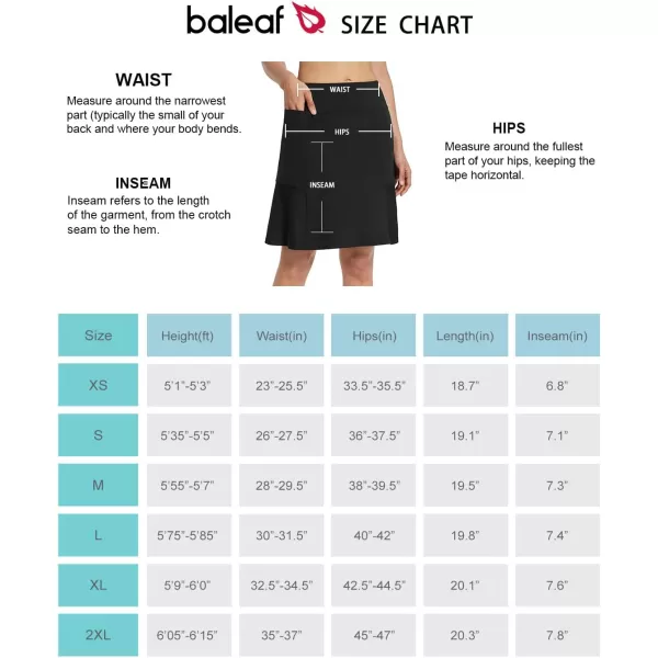 BALEAF Womens 20 Knee Lengh Skorts Skirts Casual Athletic Long Golf Skorts Sports with PocketsBlack