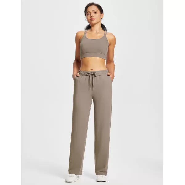 BALEAF Womens 2830 Straight Leg Sweatpants Wide Leg Athletic Lounge Pants Pockets Stretch Soft Workout28brown