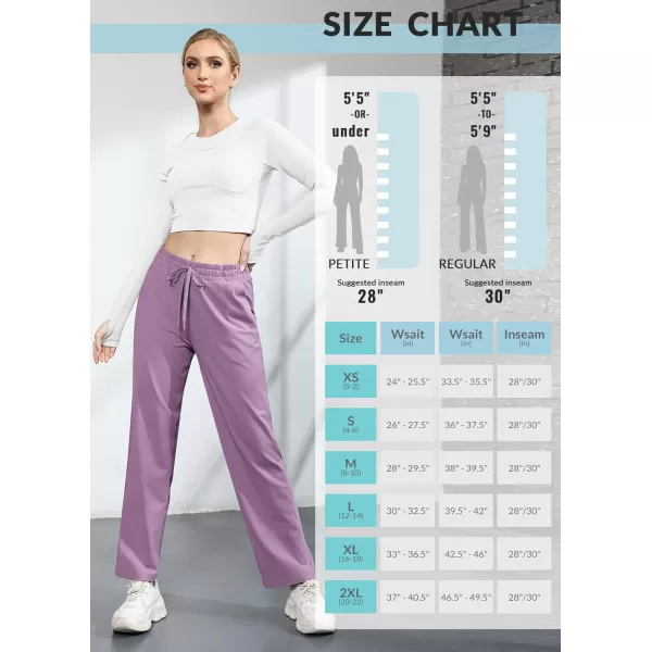 BALEAF Womens 2830 Straight Leg Sweatpants Wide Leg Athletic Lounge Pants Pockets Stretch Soft Workout28purple