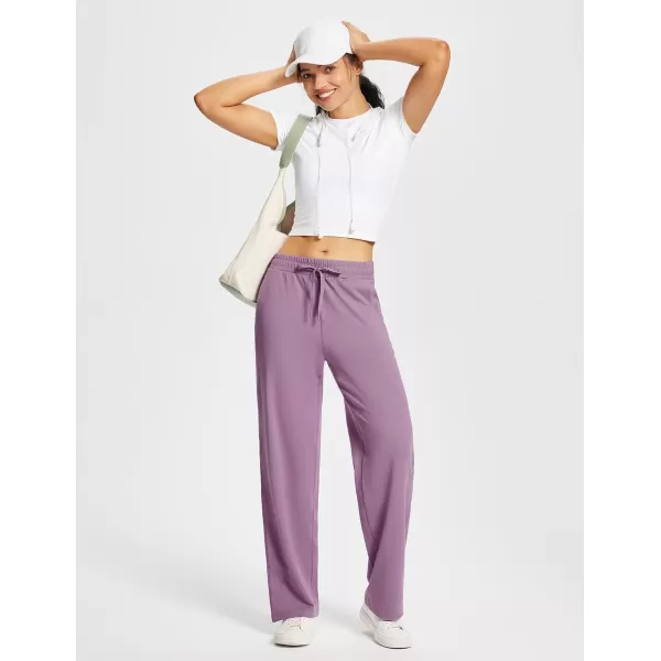 BALEAF Womens 2830 Straight Leg Sweatpants Wide Leg Athletic Lounge Pants Pockets Stretch Soft Workout28purple