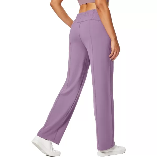 BALEAF Womens 2830 Straight Leg Sweatpants Wide Leg Athletic Lounge Pants Pockets Stretch Soft Workout28purple