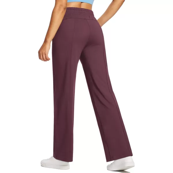 BALEAF Womens 2830 Straight Leg Sweatpants Wide Leg Athletic Lounge Pants Pockets Stretch Soft Workout28wine Red