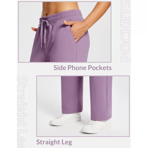 BALEAF Womens 2830 Straight Leg Sweatpants Wide Leg Athletic Lounge Pants Pockets Stretch Soft Workout30purple