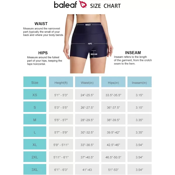 BALEAF Womens 3 High Waisted Swim Bottoms Bathing Suit Boy Shorts Tummy Control Full Coverage Swimsuit Bottoms ModestNavy