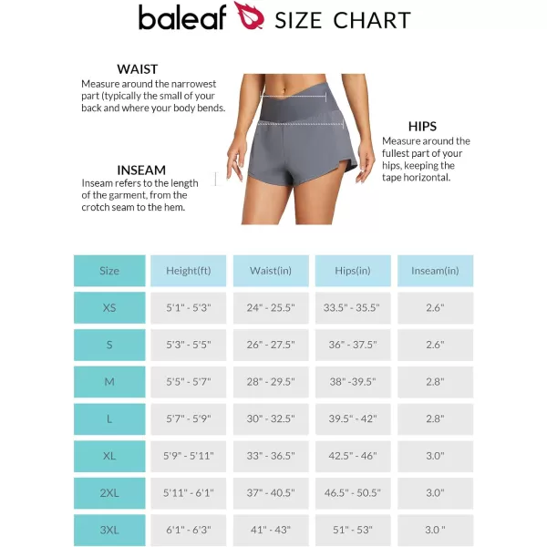 BALEAF Womens 3 High Waisted Swim Shorts V Front Board Shorts with Liner Quick Dry Crossover Bathing Suit BottomsDark Grey