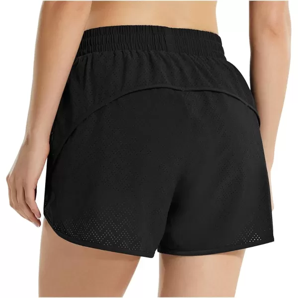 BALEAF Womens 3 Quick Dry Mesh Swim Shorts Tankini Bottom with Liner Athletic Gym RunningBlack