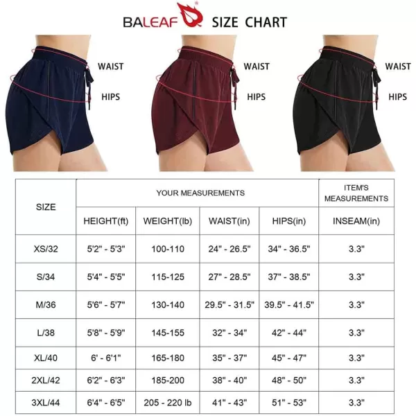 BALEAF Womens 3 Quick Dry Mesh Swim Shorts Tankini Bottom with Liner Athletic Gym RunningRed Wine