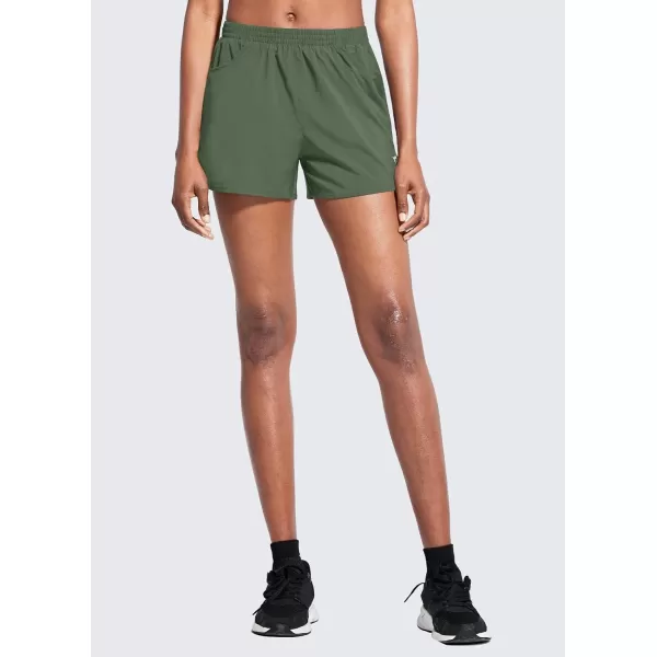 BALEAF Womens 3 Running Athletic Shorts Quick Dry Gym Workout Shorts with PocketsArmy Green