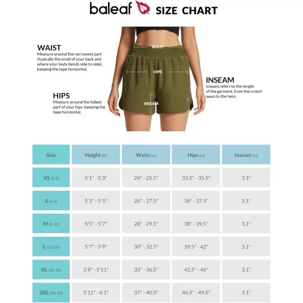 BALEAF Womens 3 Running Athletic Shorts Quick Dry Gym Workout Shorts with PocketsArmy Green01