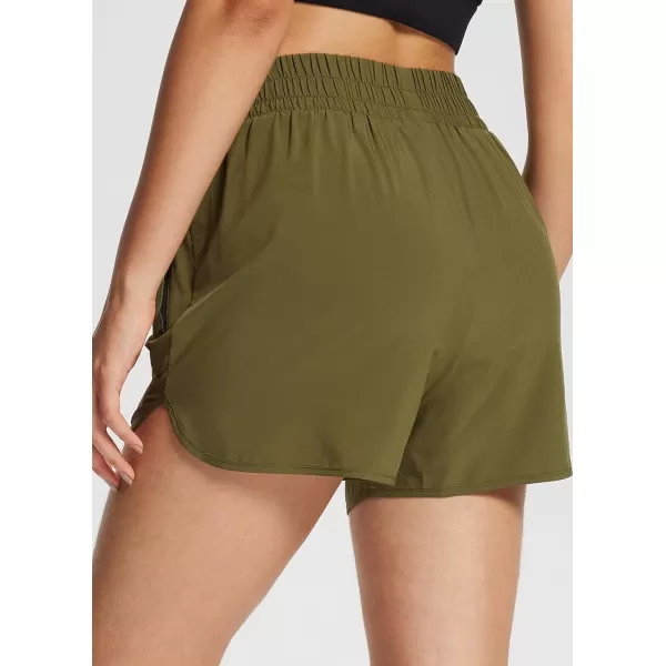 BALEAF Womens 3 Running Athletic Shorts Quick Dry Gym Workout Shorts with PocketsArmy Green01