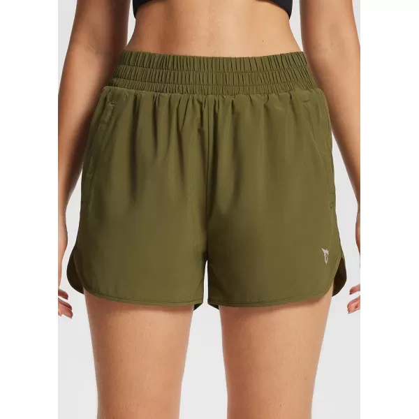 BALEAF Womens 3 Running Athletic Shorts Quick Dry Gym Workout Shorts with PocketsArmy Green01