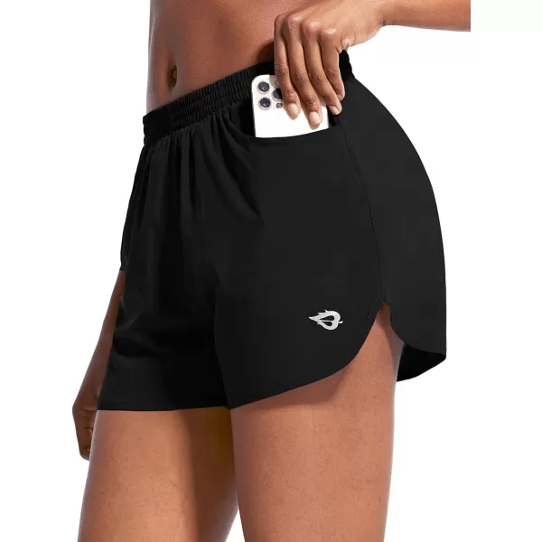 BALEAF Womens 3 Running Athletic Shorts Quick Dry Gym Workout Shorts with PocketsBlack