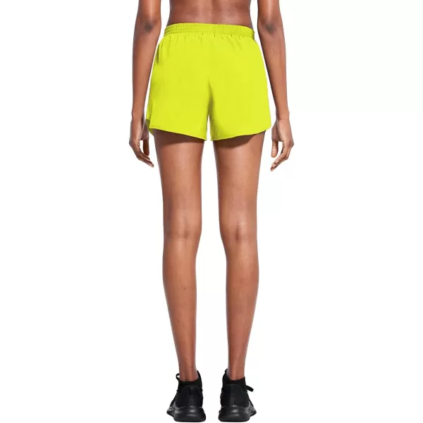 BALEAF Womens 3 Running Athletic Shorts Quick Dry Gym Workout Shorts with PocketsBright Chartreuse