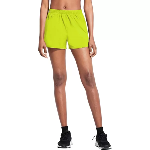 BALEAF Womens 3 Running Athletic Shorts Quick Dry Gym Workout Shorts with PocketsBright Chartreuse