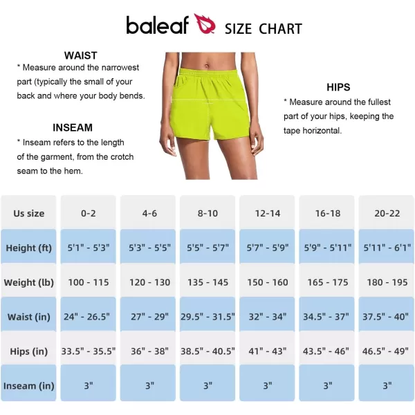 BALEAF Womens 3 Running Athletic Shorts Quick Dry Gym Workout Shorts with PocketsBright Chartreuse