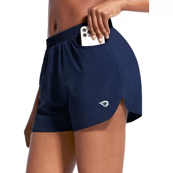 BALEAF Womens 3 Running Athletic Shorts Quick Dry Gym Workout Shorts with PocketsNavy