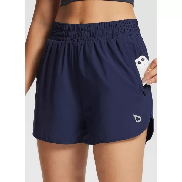 BALEAF Womens 3 Running Athletic Shorts Quick Dry Gym Workout Shorts with PocketsNavy01