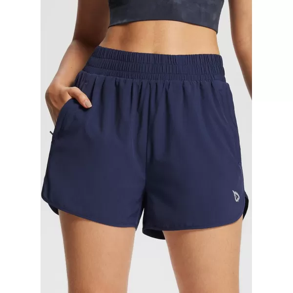 BALEAF Womens 3 Running Athletic Shorts Quick Dry Gym Workout Shorts with PocketsNavy01