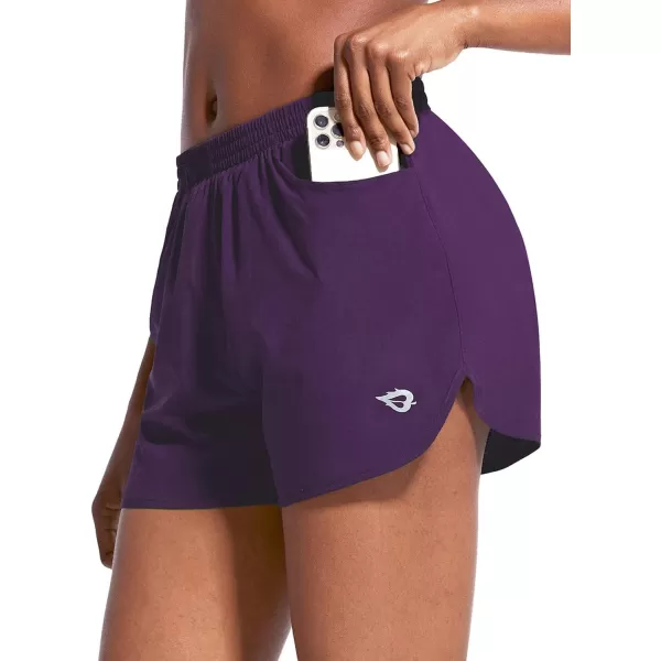 BALEAF Womens 3 Running Athletic Shorts Quick Dry Gym Workout Shorts with PocketsPurple