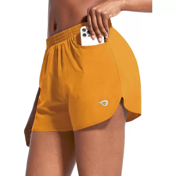 BALEAF Womens 3 Running Athletic Shorts Quick Dry Gym Workout Shorts with PocketsYellow