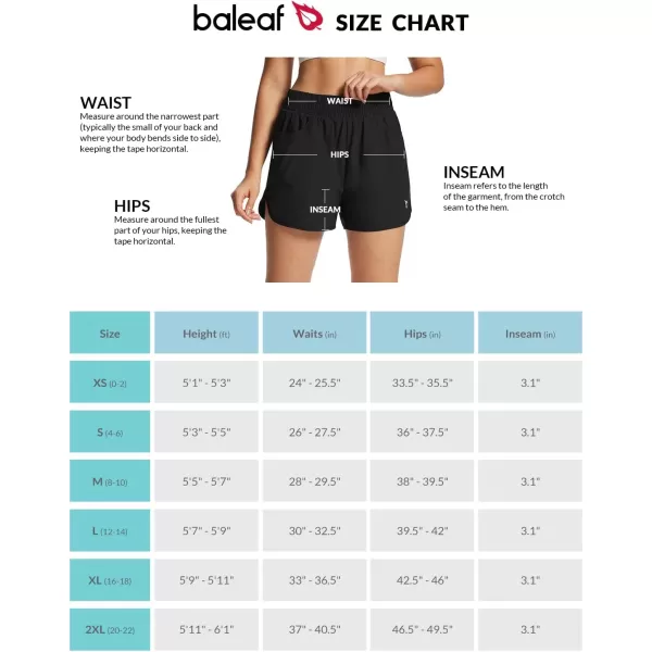 BALEAF Womens 3 Running Athletic Shorts Quick Dry Lightweight Gym Workout Shorts with PocketsBlackhigh Waist