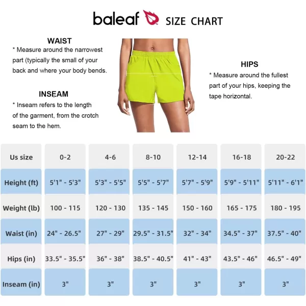 BALEAF Womens 3 Running Athletic Shorts Quick Dry Lightweight Gym Workout Shorts with PocketsBright Chartreuse