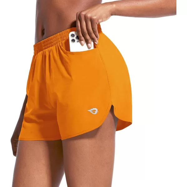 BALEAF Womens 3 Running Athletic Shorts Quick Dry Lightweight Gym Workout Shorts with PocketsBright Marigold