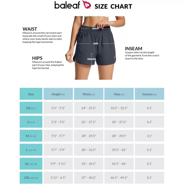 BALEAF Womens 3 Running Athletic Shorts Quick Dry Lightweight Gym Workout Shorts with PocketsDark Greyhigh Waist